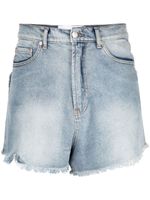 Natasha Zinko short en jean à motif cœur - Bleu