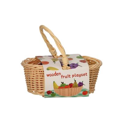 Pic houten fruit in knickmand 17dlg.