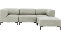 Goossens Excellent Bank Marshall Met Hocker grijs, leer, 1,5-zits, urban industrieel