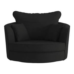 NADUVI Collection Vendôme Draaibare Fauteuil - Linnen - Zwart