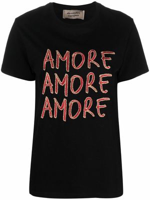alessandro enriquez t-shirt à logo Amore brodé - Noir