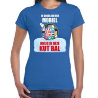 Blauw Kerstshirt / Kerstkleding Ik vroeg om een mobiel krijg ik deze kut bal voor dames met social media kerstbal 2XL  -