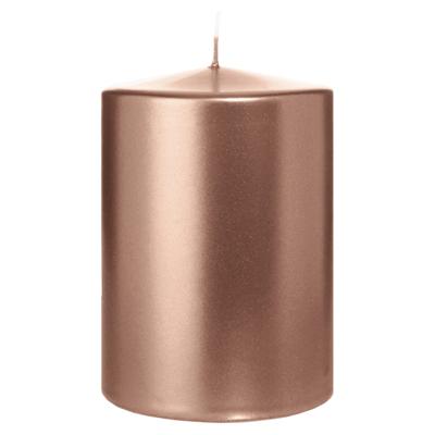 Cilinderkaars/stompkaars groot - metallic ros? goud - 15 x 10 cm - 113 branduren