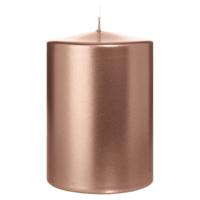 Cilinderkaars/stompkaars groot - metallic ros? goud - 15 x 10 cm - 113 branduren