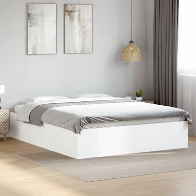 Bedframe bewerkt hout wit 150x200 cm