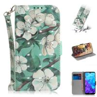 3D gekleurde tekening aquarel bloem patroon horizontale Flip lederen case voor Huawei Y5 (2019)/Honor 8s met houder & kaartsleuven & portemonnee