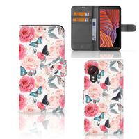 Samsung Galaxy Xcover 5 Hoesje Butterfly Roses - thumbnail