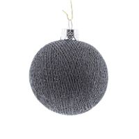 1x Grijze Cotton Balls kerstballen 6,5 cm kerstboomversiering