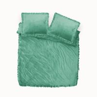 RoyalTextile - Velvet Ruffles Dekbedovertrek - Groen - 240 x 220 RoyalTextile - Velvet Ruffles Dekbedovertrek - Groen - 240 x 220