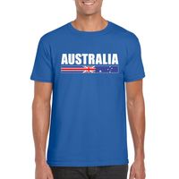 Blauw Australie supporter t-shirt voor heren - thumbnail