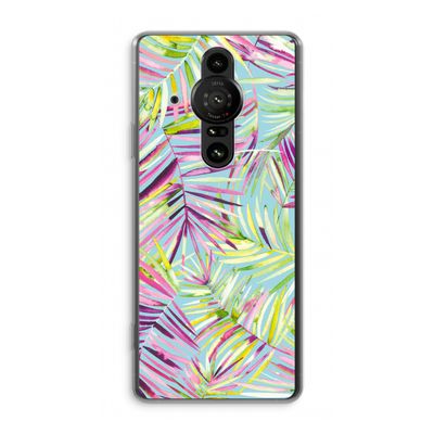 Tropical Palms Blue: Sony Xperia Pro-I Transparant Hoesje