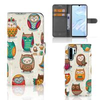 Huawei P30 Pro | Telefoonhoesje | Met pasjeshouder | Vrolijke Uilen