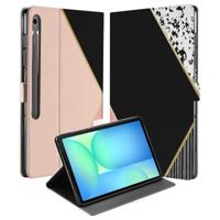 Black Pink Shapes Tablet Hoesje met Standaard Samsung Galaxy Tab S10 FE Plus Black Pink Shapes Tablet Hoesje met Standaard Samsung Galaxy Tab S10 FE Plus