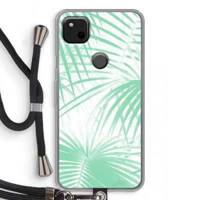 Palmbladeren: Pixel 4a Transparant Hoesje met koord