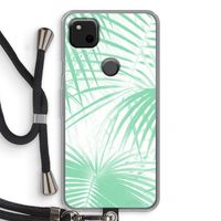 Palmbladeren: Pixel 4a Transparant Hoesje met koord