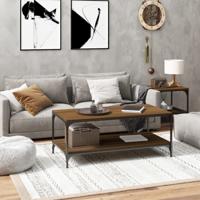 Salontafel 80x50x40 cm bewerkt hout bruin eikenkleur