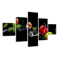 Schilderij - Vliegende groente, 5 luik, premium print - thumbnail
