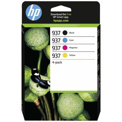 HP Inktcartridge 937 Origineel 4-pack Zwart, Cyaan, Magenta, Geel 6C400NE