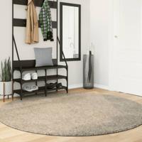 VidaXL Vloerkleed istan hoogpolig glanzend ø 200 cm beige