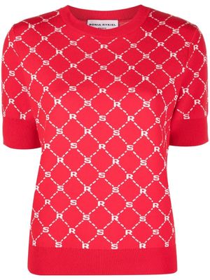 Sonia Rykiel haut en maille à motif monogrammé - Rouge