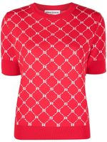 Sonia Rykiel haut en maille à motif monogrammé - Rouge