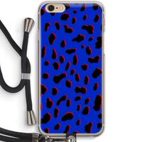Blue Leopard: iPhone 6 / 6S Transparant Hoesje met koord