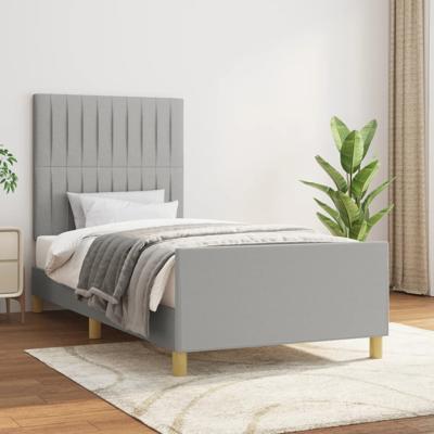 Bedframe zonder matras 90x190 cm stof lichtgrijs