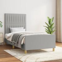 Bedframe zonder matras 90x190 cm stof lichtgrijs