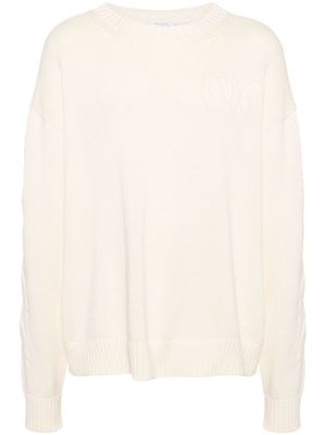 Off-White pull à rayures diagonales - Tons neutres