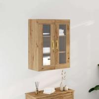 Wandkast artisanaal eikenkleurig 69.5 x 34 x 90 cm Bewerkt hout