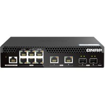 QNAP QSW-M2106R-2S2T netwerk-switch Managed L2 10G Ethernet (100/1000/10000) 1U Zwart