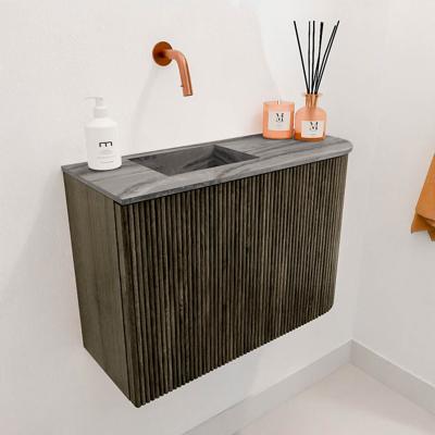 Toiletmeubel Mondiaz Joya Dlux | 61.6 cm | Meubelkleur Shadow | Faye wastafel Sombra Wasbak Links | Zonder kraangat(en)