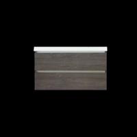 Onderkast Trendline Met Greeplijst Aluminium 100x47x52 cm Silver Oak Sanilux Onderkast Trendline Met Greeplijst Aluminium 100x47x52 cm Silver Oak Sanilux