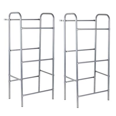 HI Opbergrek - 2x - zilver - 50 x 34 x 114 cm - krattenrek 3 kratten