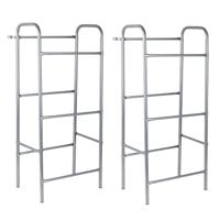 HI Opbergrek - 2x - zilver - 50 x 34 x 114 cm - krattenrek 3 kratten
