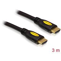 Delock 82454 HDMI-kabel HDMI Aansluitkabel HDMI-A-stekker, HDMI-A-stekker 3.00 m Zwart 4K UHD, Vergulde steekcontacten - thumbnail