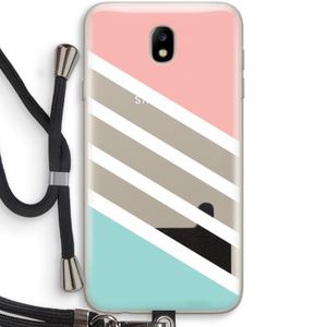 Strepen pastel: Samsung Galaxy J7 (2017) Transparant Hoesje met koord