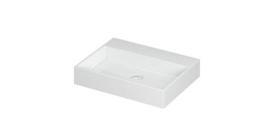 Wastafel United Porselein zonder kraangat incl. porseleinen click plug en verborgen overloop systeem 60 cm x 45 cm x 11 cm Glans wit 0206001