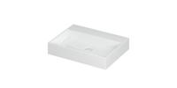 Wastafel United Porselein zonder kraangat incl. porseleinen click plug en verborgen overloop systeem 60 cm x 45 cm x 11 cm Glans wit 0206001