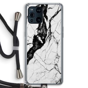 Witte marmer 2: Oppo Find X3 Pro Transparant Hoesje met koord