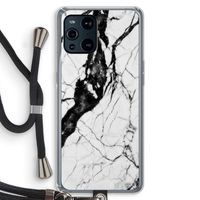 Witte marmer 2: Oppo Find X3 Pro Transparant Hoesje met koord