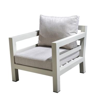 Midori lounge chair aluminium salix/flax beige AW - Yoi