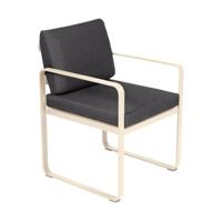 Fermob Bellevie dining armchair tuinstoel Beige Latte - Graphite