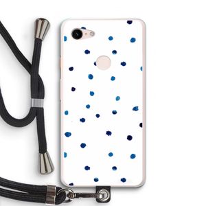 Blauwe stippen: Pixel 3 XL Transparant Hoesje met koord