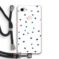 Blauwe stippen: Pixel 3 XL Transparant Hoesje met koord