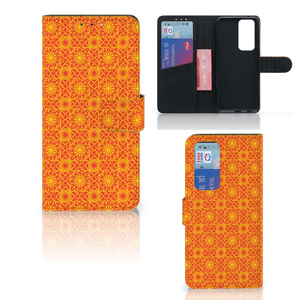 OPPO Find X3 Neo 5G Telefoon Hoesje Batik Oranje