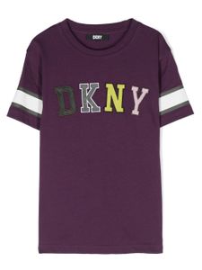 Dkny Kids t-shirt en coton à patch logo - Violet