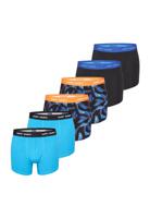 Happy Shorts Happy Shorts Heren Boxershorts Trunks Bladeren Blauw/Zwart 6-Pack