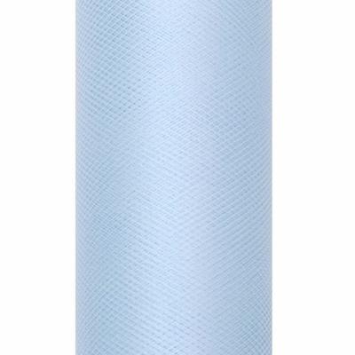 Glitter tule stof - lichtblauw - 15 x 900 cm - hobbyartikelen/knutselspullen