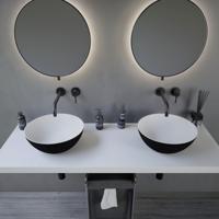 Opbouwwastafel Ideavit Solidthin 39x39x14.5 cm Solid Surface Mat Zwart Ideavit